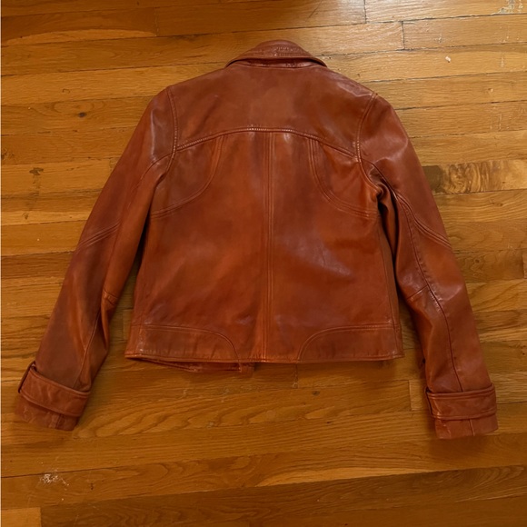 Free People Brown Leather Jacket - Picture 3 of 4